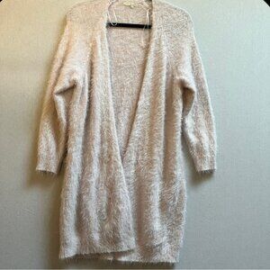 Monk & Lou fuzzy open knit midi oversized cardigan Sz XS
